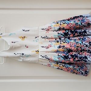 Knit Works Girls Spring Flowers Dress w/Navy Bolero Sweater. Size 8